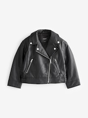 Black PU Biker Jacket (3-16yrs) - Image 5 of 8