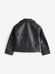 Black PU Biker Jacket (3-16yrs) - Image 6 of 8