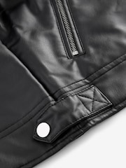 Black PU Biker Jacket (3-16yrs) - Image 7 of 8