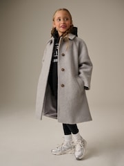 Grey Relaxed Fit Overcoat (3-16yrs) - Image 1 of 11