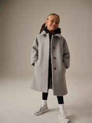 Grey Relaxed Fit Overcoat (3-16yrs) - Image 2 of 11