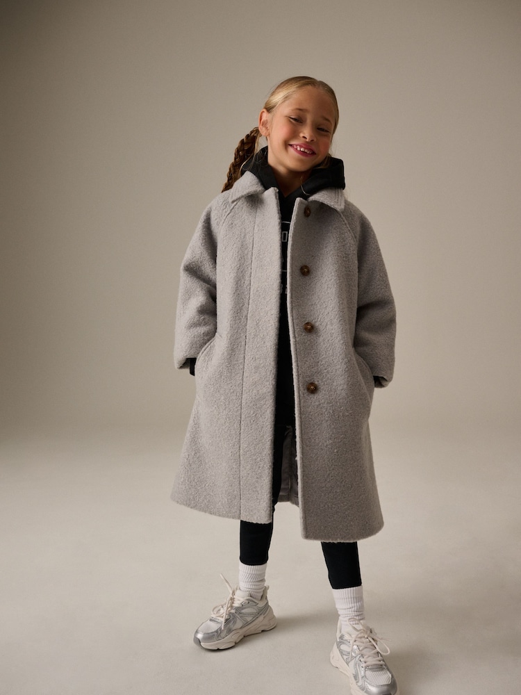 Grey Relaxed Fit Overcoat (3-16yrs) - Image 2 of 11
