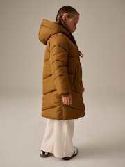 Gold Regular Length Shower Resistant Faux Fur Lined Hooded Padded Coat (3-16yrs) - Image 1 of 12