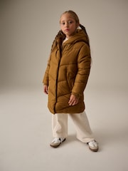 Gold Regular Length Shower Resistant Faux Fur Lined Hooded Padded Coat (3-16yrs) - Image 2 of 12
