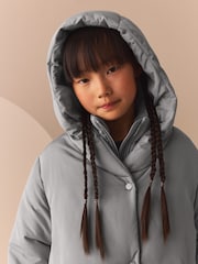 Grey Shower Resistant Double Layer Padded Coat (3-16yrs) - Image 4 of 9