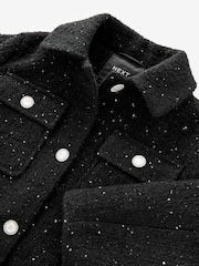 Black Crop Sparkle Coat with Wool (3-16yrs) - Image 8 of 8