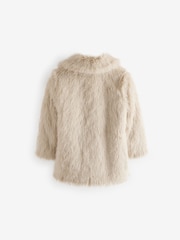 Cream Cream Faux Fur Coat (3-16yrs) - Image 8 of 9