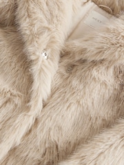 Cream Cream Faux Fur Coat (3-16yrs) - Image 9 of 9