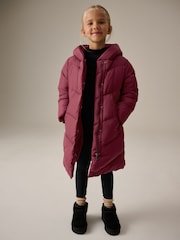 Burgundy Regular Length Shower Resistant Faux Fur Lined Hooded Padded Coat (3-16yrs) - Image 1 of 13