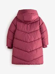 Burgundy Regular Length Shower Resistant Faux Fur Lined Hooded Padded Coat (3-16yrs) - Image 9 of 13
