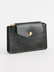 Black Croc Effect Card Holder - Image 1 of 4