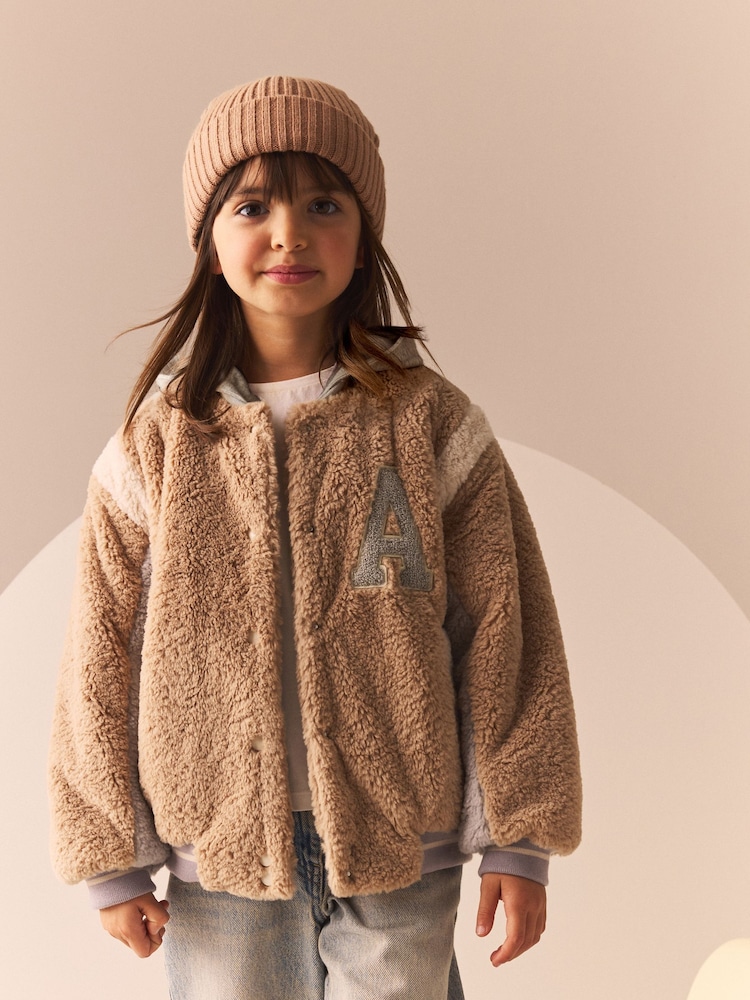 Neutral/Grey Borg Varsity Bomber Jacket (3-12yrs) - Image 1 of 12