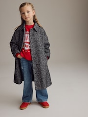 Черный/белый - Mono Casual Coat with Wool (3-16yrs) - Изображение 2 из 6
