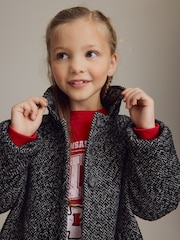 Черный/белый - Mono Casual Coat with Wool (3-16yrs) - Изображение 6 из 6