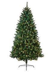 Premier Decorations Ltd Green Pre Lit Nordic Fir Hinged Artificial 7ft Christmas Tree - Image 2 of 4