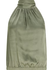 Mint Velvet Green Satin Halter Green Top - Image 3 of 4