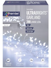 Premier Decorations Ltd White Brite 288 LEDs Wire Lit UltraBright Garland Christmas Lights with Timer - Image 2 of 3
