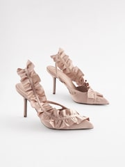 Nude Forever Comfort® Ruffle Slingback Heels - Image 3 of 7