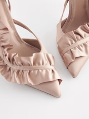 Nude Forever Comfort® Ruffle Slingback Heels - Image 5 of 7