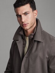 Reiss Brown Perrin Jacket With Removable Funnel-Neck Insert - Image 3 of 6