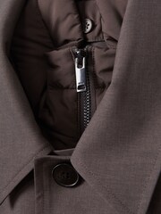 Reiss Brown Perrin Jacket With Removable Funnel-Neck Insert - Image 6 of 6