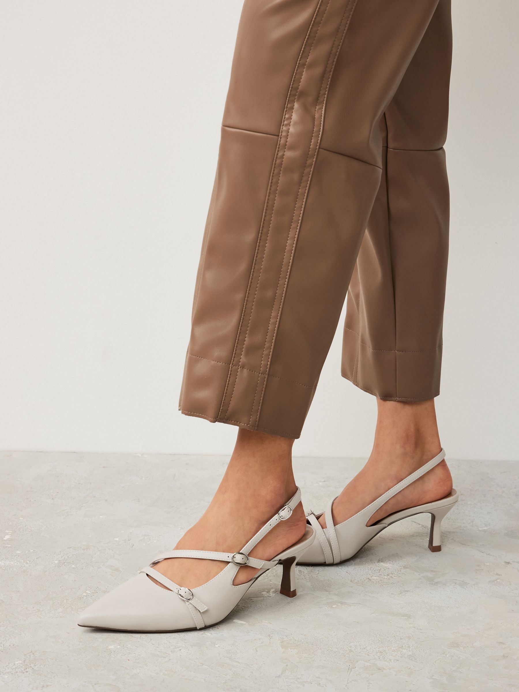 Leather slingback heels top