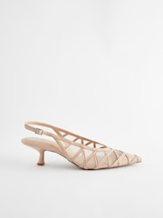 Pink Forever Comfort® Mesh Panel Point Toe Slingback Heels - Image 2 of 5