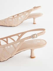 Pink Forever Comfort® Mesh Panel Point Toe Slingback Heels - Image 4 of 5