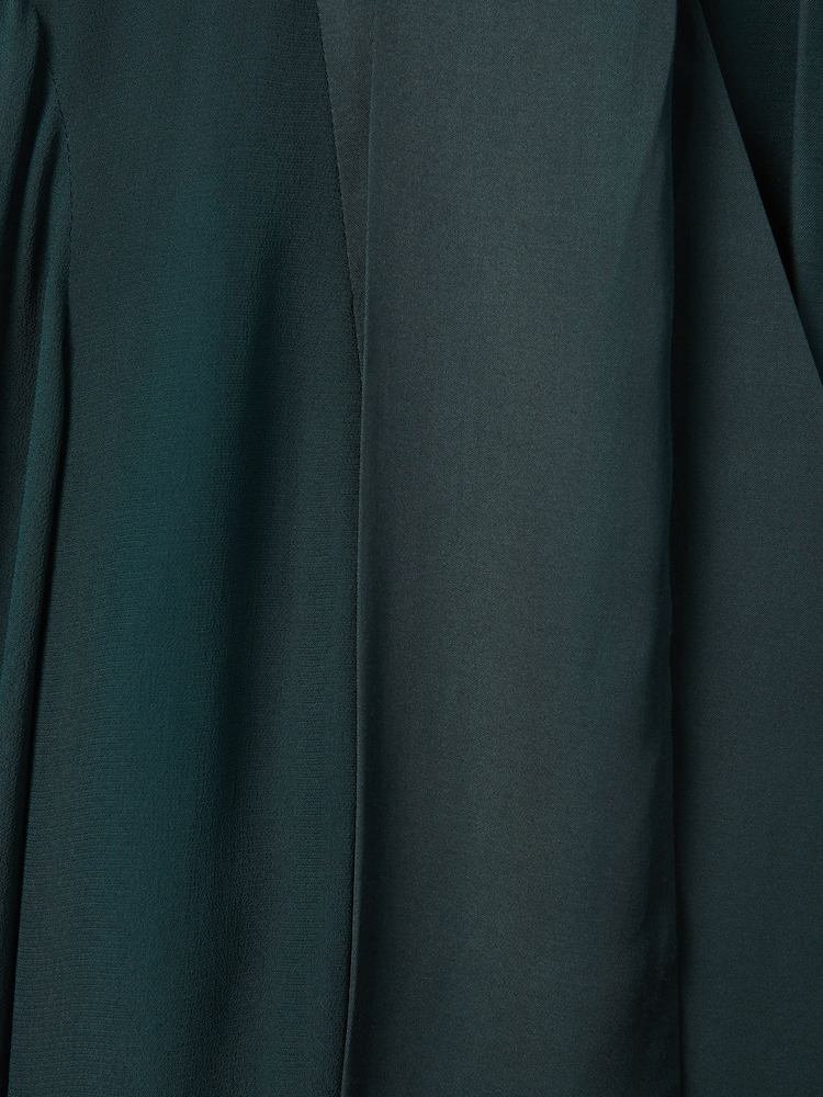 Reiss Green Lula Semi Sheer Satin Tie Neck Blouse - Image 7 of 7