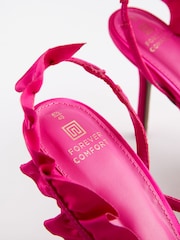 Pink Forever Comfort® Ruffle Slingback Heels - Image 10 of 10