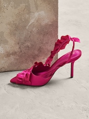 Pink Forever Comfort® Ruffle Slingback Heels - Image 2 of 10