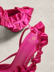 Pink Forever Comfort® Ruffle Slingback Heels - Image 4 of 10