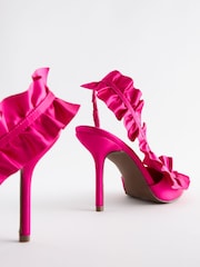 Pink Forever Comfort® Ruffle Slingback Heels - Image 7 of 10