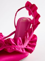 Pink Forever Comfort® Ruffle Slingback Heels - Image 8 of 10