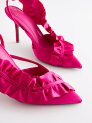 Pink Forever Comfort® Ruffle Slingback Heels - Image 9 of 10