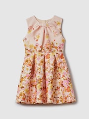 Reiss Multi Josephine 4-9 yrs Scuba Knot Fit-and-Flare Dress - Image 2 of 6