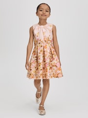Reiss Multi Josephine 4-9 yrs Scuba Knot Fit-and-Flare Dress - Image 3 of 6