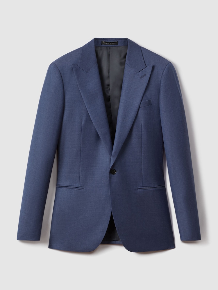 Шерстяной однобортный пиджак узкого кроя Reiss Harrison - Изображение 2 из 7