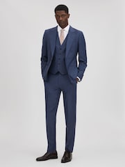 Шерстяной однобортный пиджак узкого кроя Reiss Harrison - Изображение 3 из 7