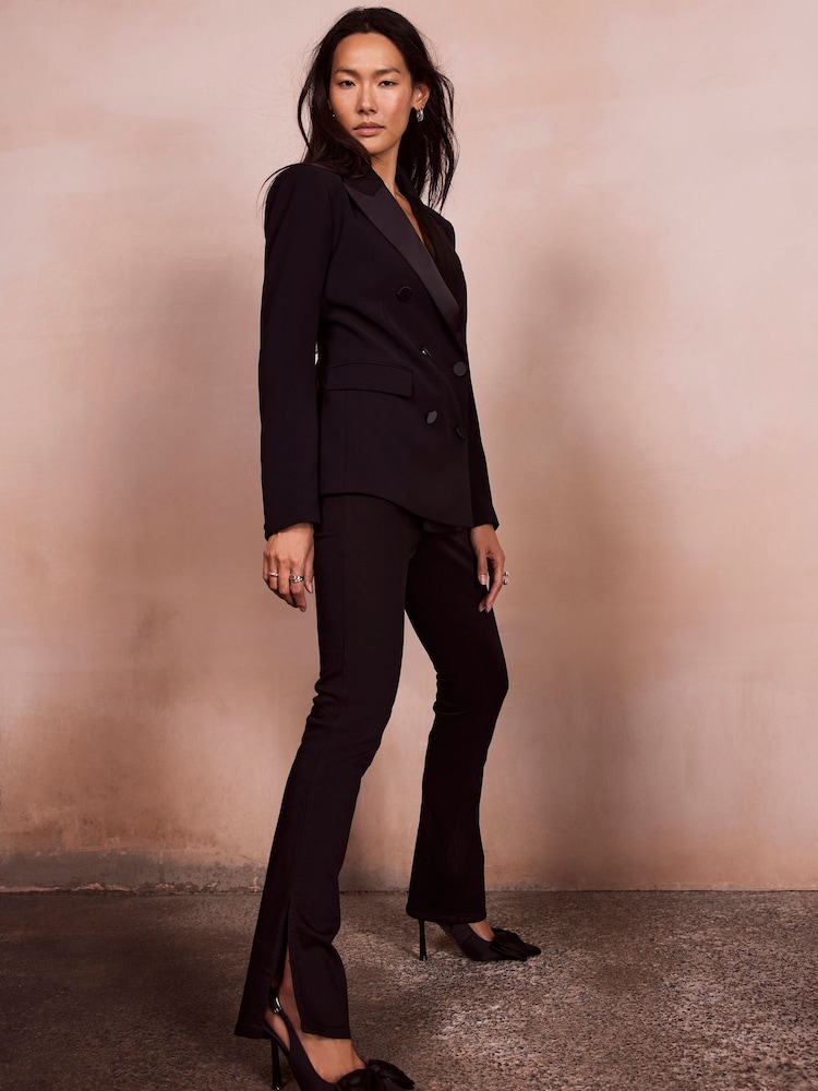 Mint Velvet Black Split Hem Slim Jeans - Image 1 of 6