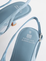 Blue Forever Comfort® Mesh Panel Point Toe Slingback Heels - Image 5 of 9