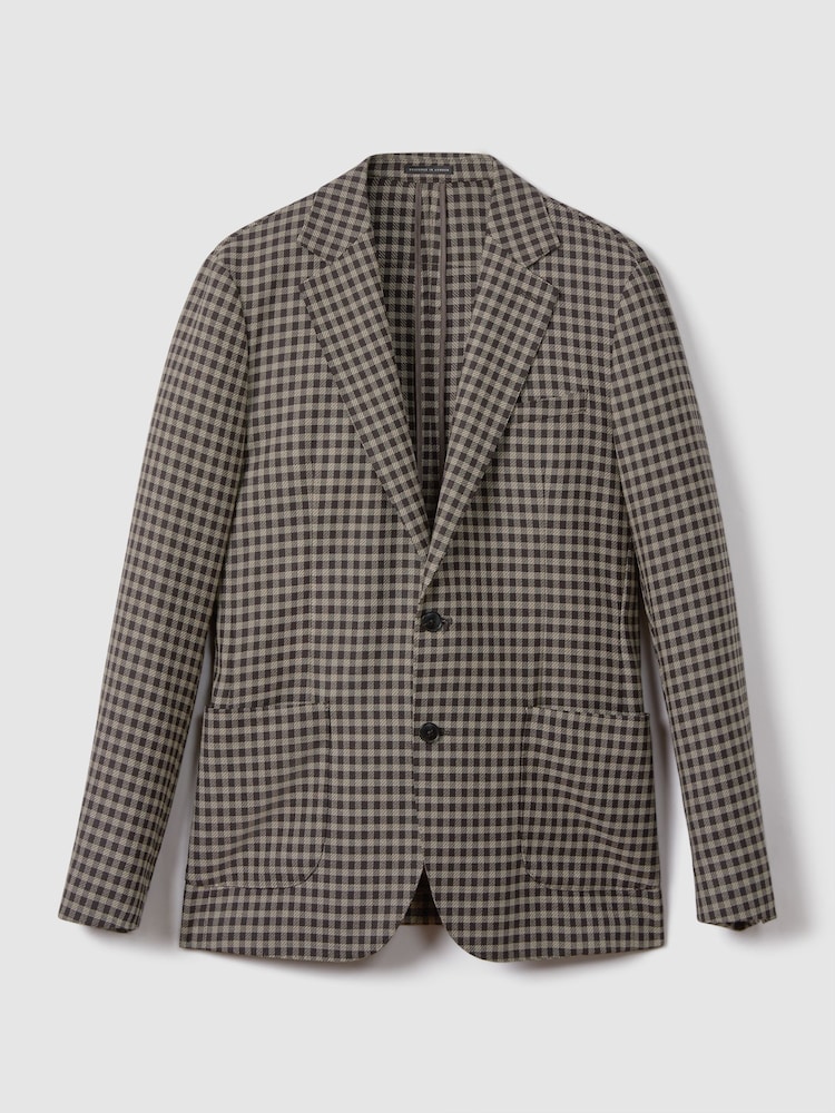 Reiss Nano Wollmischung Check Einreihiger Blazer - Bild 2 von 9