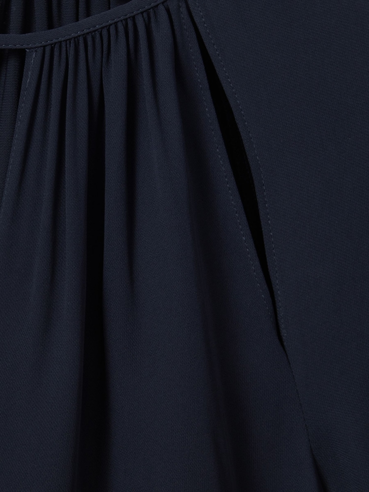 Reiss Navy Gracie Cut-Out Flute Sleeve Blouse - Image 6 of 6