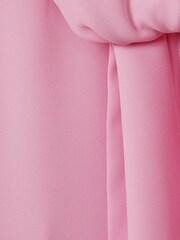 Reiss Pink Ella Tie Neck Zip Front Blouse - Image 6 of 6