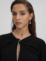 Reiss Black Eloise Shift Mini Dress - Image 6 of 7