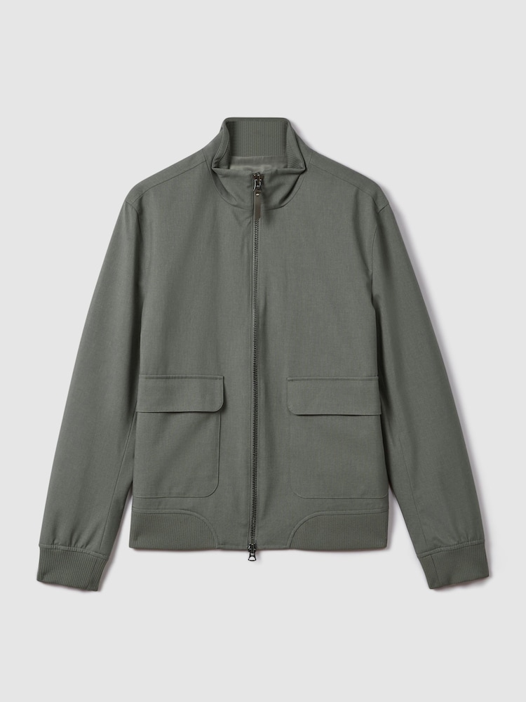 Verde - Chaqueta con cremallera y cuello alzado Rufus de Reiss - Imagen 2 de 6 Verde - Chaqueta con cremallera y cuello alzado Rufus de Reiss - Imagen 2 de 6