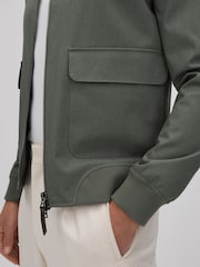 Reiss Green Rufus Funnel Neck Zip-Through Jacket - Image 4 of 6