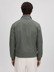 Reiss Green Rufus Funnel Neck Zip-Through Jacket - Image 5 of 6