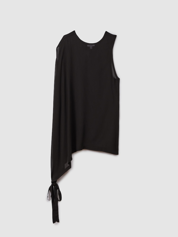 Reiss Black Anya Sheer Draped Sleeve Cover Up - Image 2 of 5