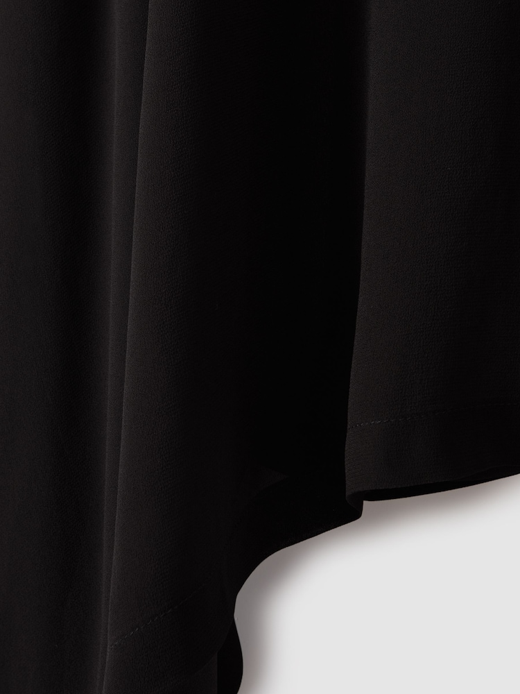 Reiss Black Anya Sheer Draped Sleeve Cover Up - Image 5 of 5